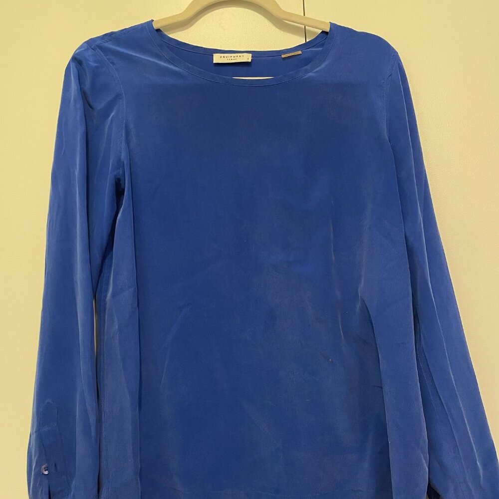 Equipment blue shirt long sleeve